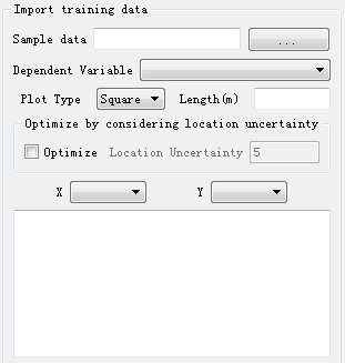 Import Training Data”/>
</img>
</div>


<h3>Parameters Settings</h3>
<ul>
<li><strong>Sample Data</strong>: Click next to the sample data input box to select sample data. Imported values can <img src=