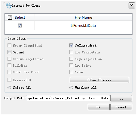 Lidar360 ExtractbyClass