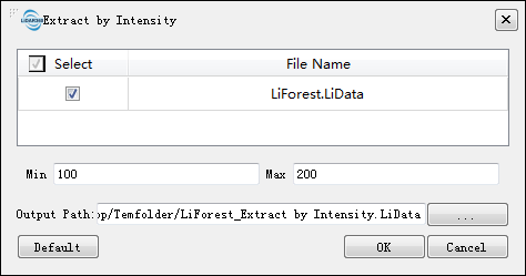 Lidar360 ExtractbyIntensity