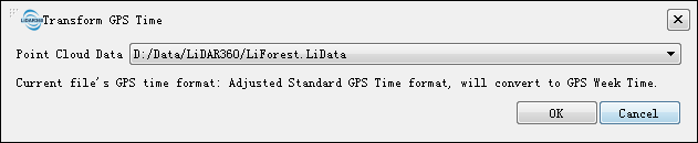 Lidar360 TransformGPSTime