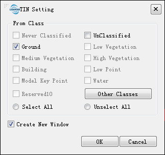 TIN creating window