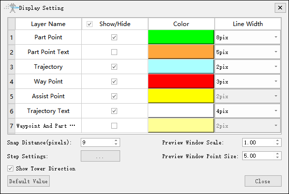 layer setting