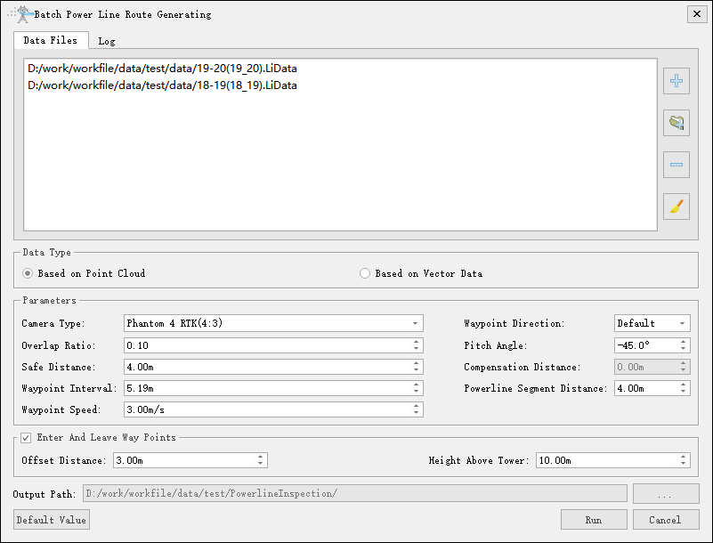 batch power line route generating