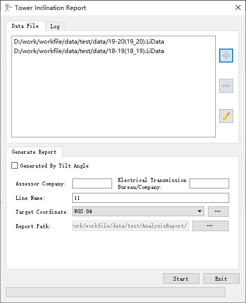 Tower Inclination Report UI